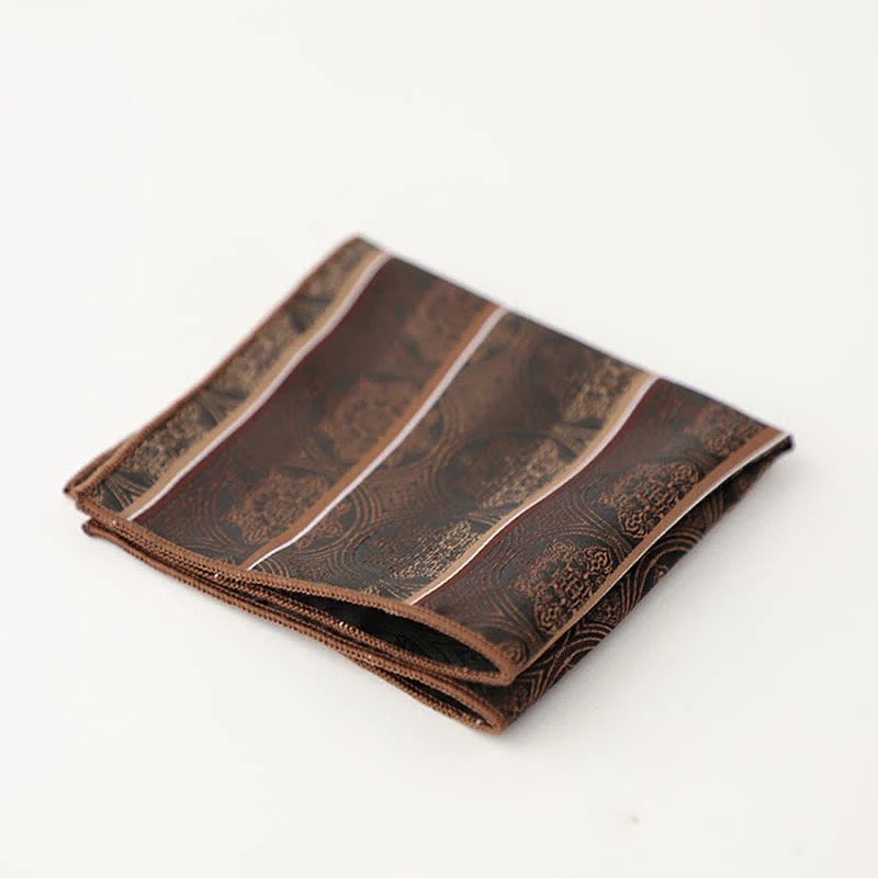 Men's Striped Small Square Printed Business Pocket Square - Image 15