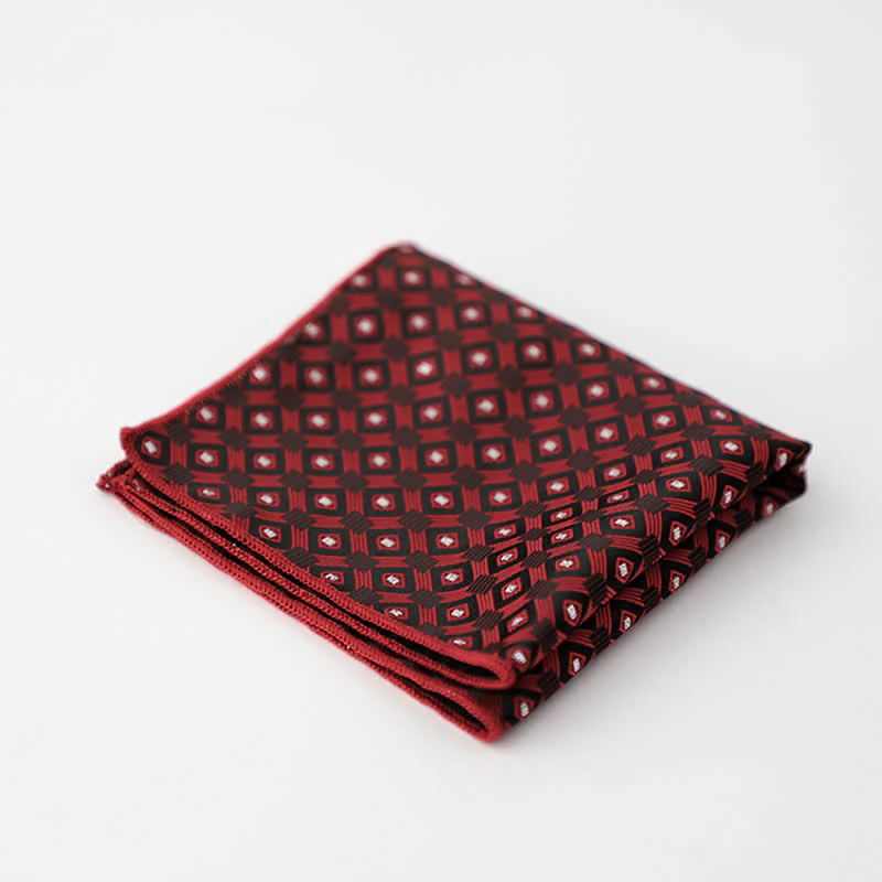 Men's Striped Small Square Printed Business Pocket Square - Image 19