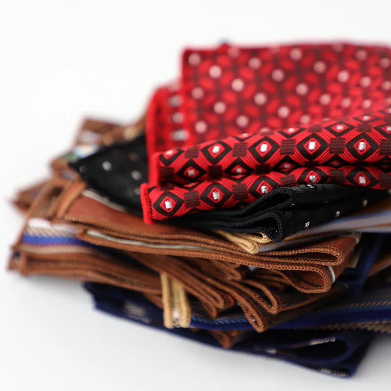 Men's Striped Small Square Printed Business Pocket Square - Image 2