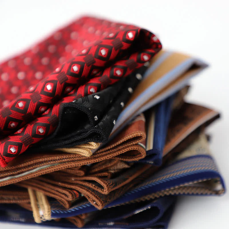 Men's Striped Small Square Printed Business Pocket Square - Image 4