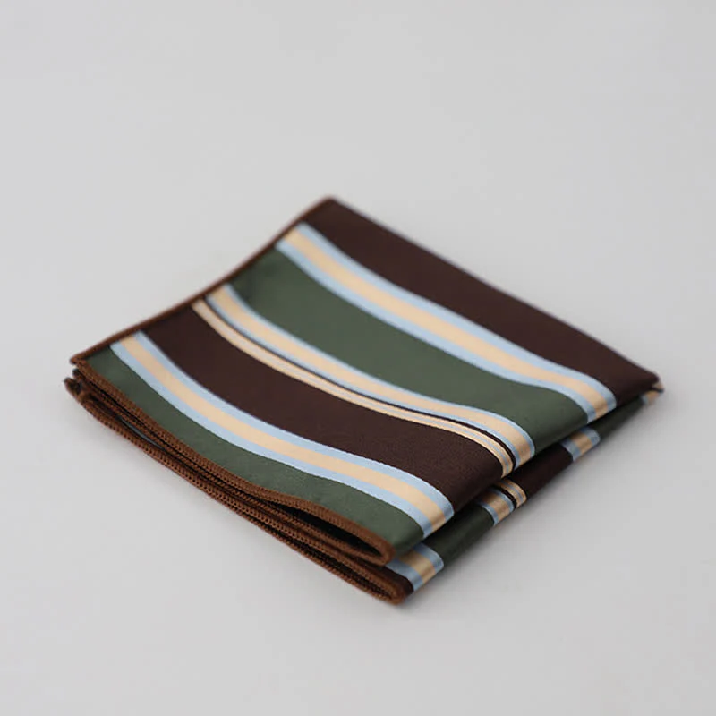 Men's Striped Small Square Printed Business Pocket Square - Image 7