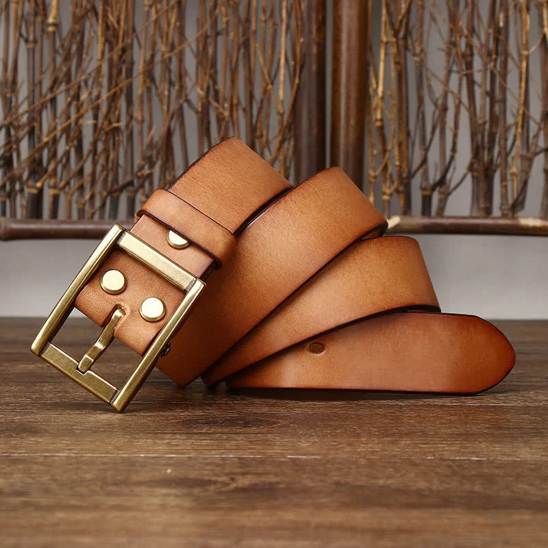 Men's Stud Detail Tough Guy Leather Belt - Image 5