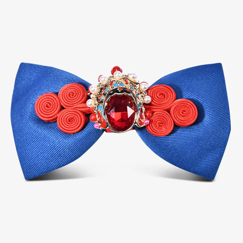 Men's Stylish Circle Decors Artificial Pearl Crystal Bow Tie - Image 10
