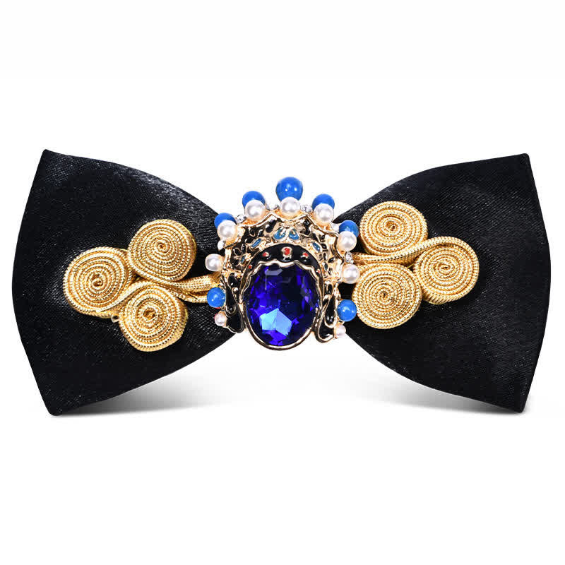 Men's Stylish Circle Decors Artificial Pearl Crystal Bow Tie - Image 3