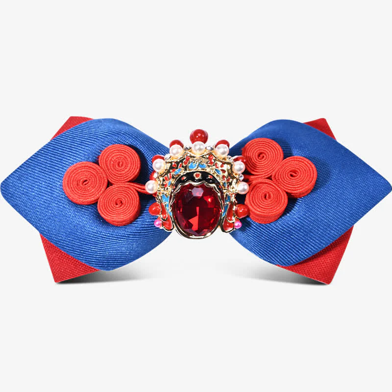 Men's Stylish Circle Decors Artificial Pearl Crystal Bow Tie - Image 9