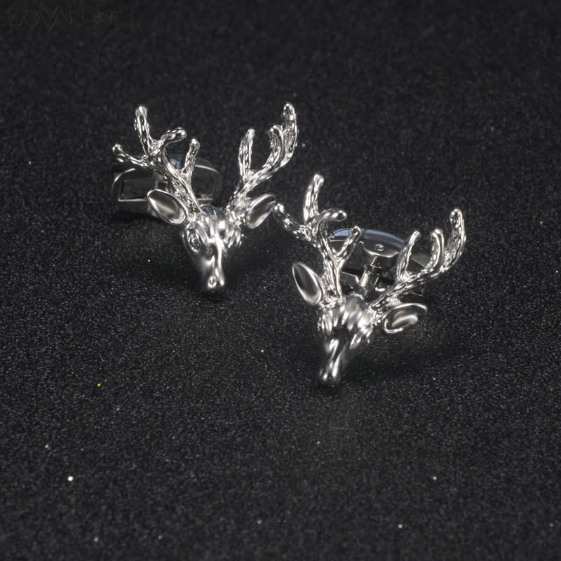 Men's Stylish Deer Head Animal Cufflinks - Image 2