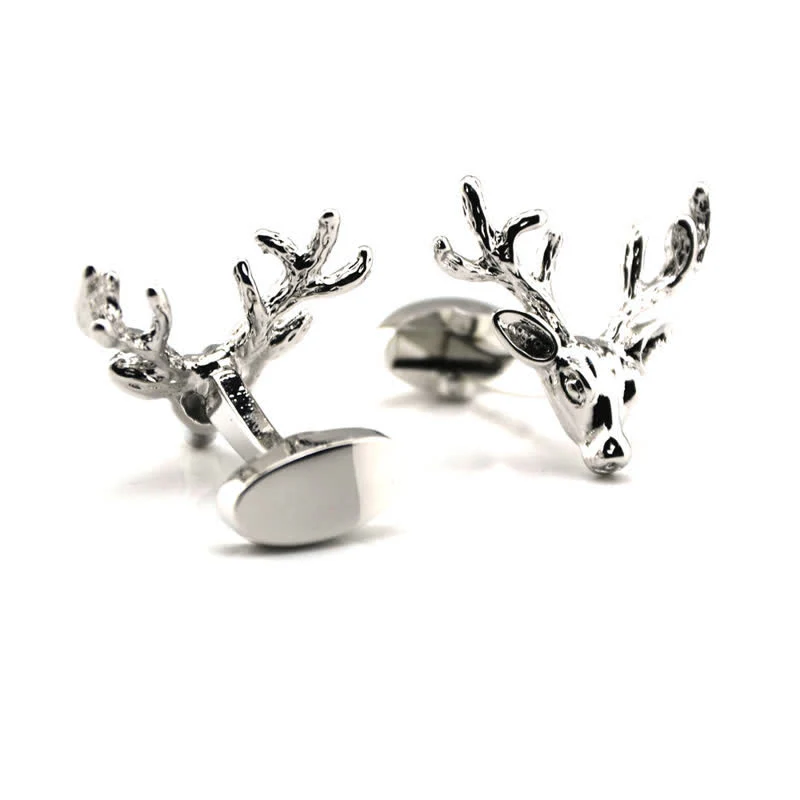 Men's Stylish Deer Head Animal Cufflinks - Image 3