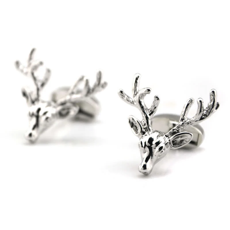 Men's Stylish Deer Head Animal Cufflinks - Image 4