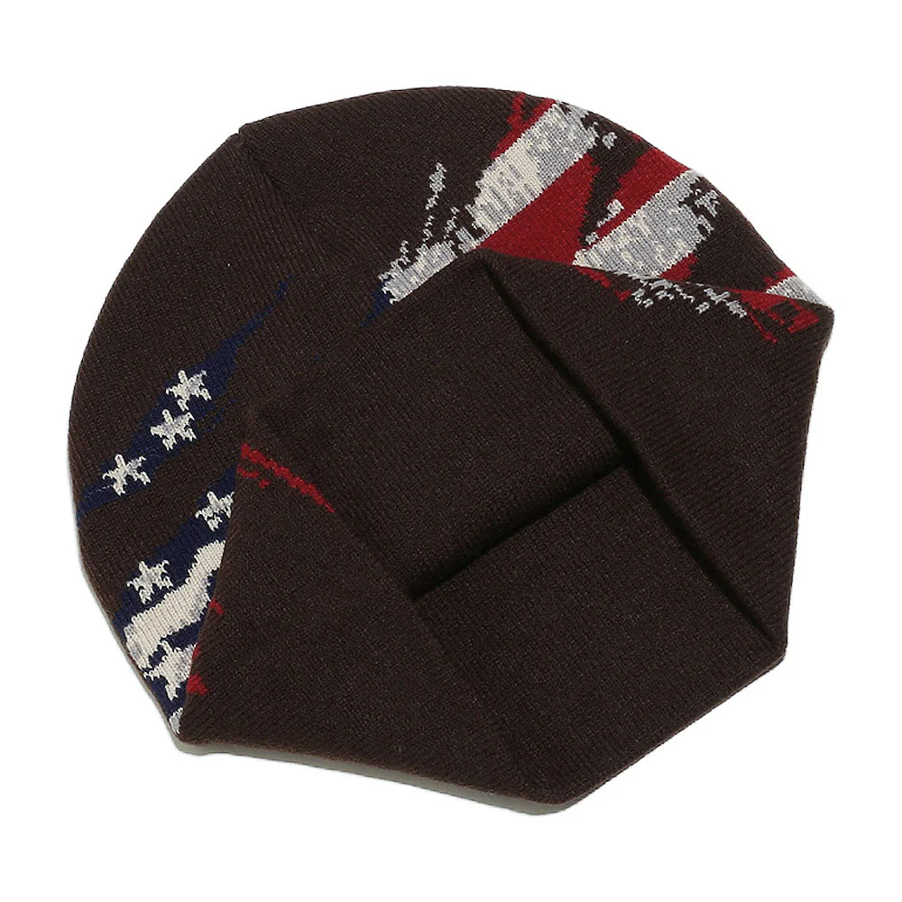 Men's Stylish Distressed American Flag Pattern Multi-color Knitted Hat - Image 5