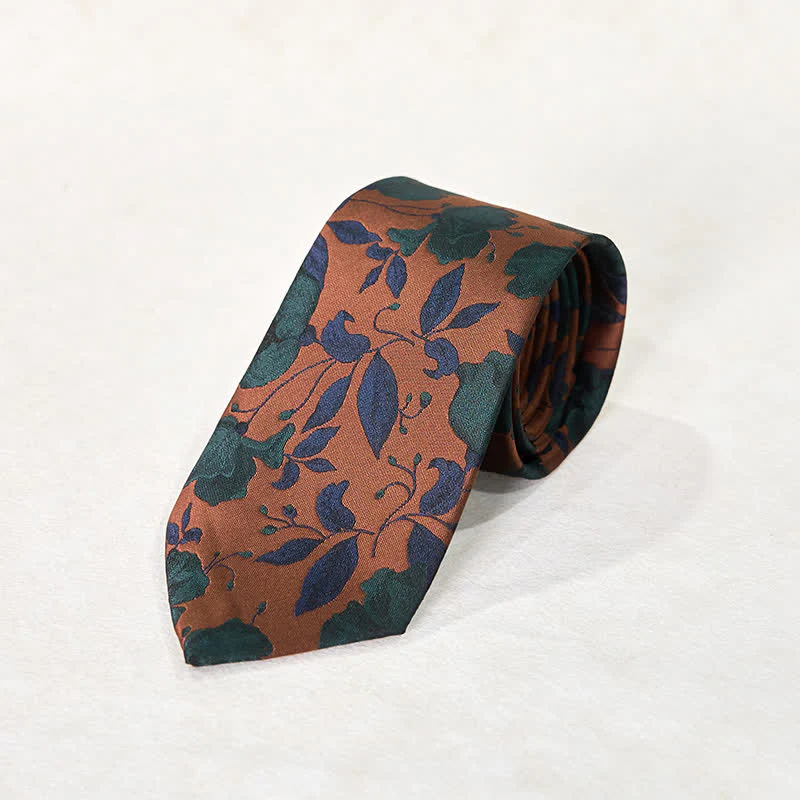 Men's Stylish Floral Printed Design Office Necktie Pocket Square - Image 4