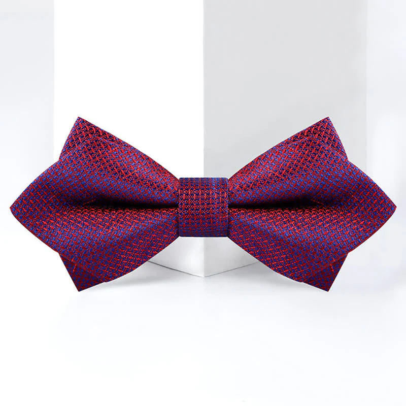 Men's Stylish Gradient Color Chequer Design Bow Tie - Image 3
