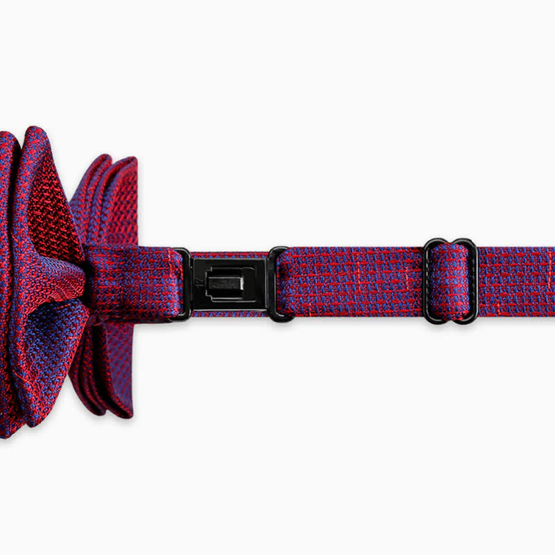 Men's Stylish Gradient Color Chequer Design Bow Tie - Image 5
