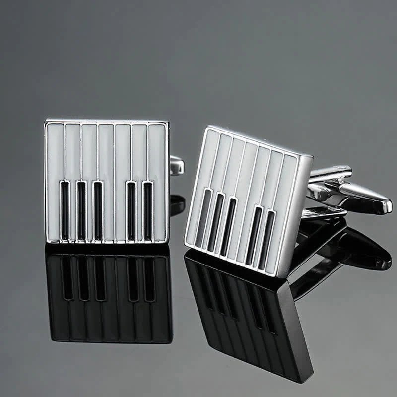 Men's Stylish Music Instrument Note Cufflinks - Image 13