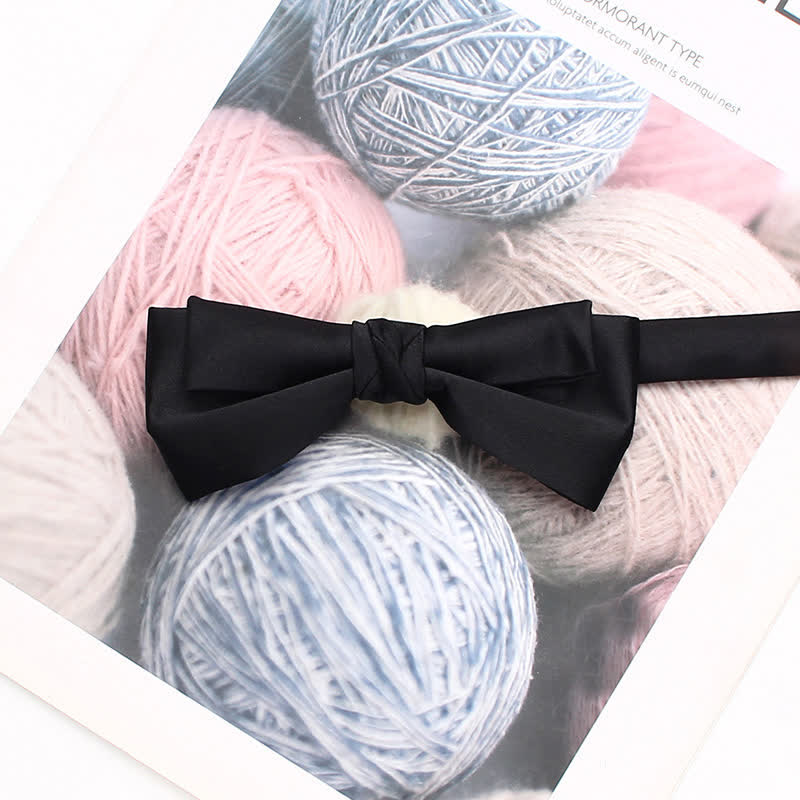 Men's Stylish Solid Color Unique Double Layered Bow Tie - Image 15