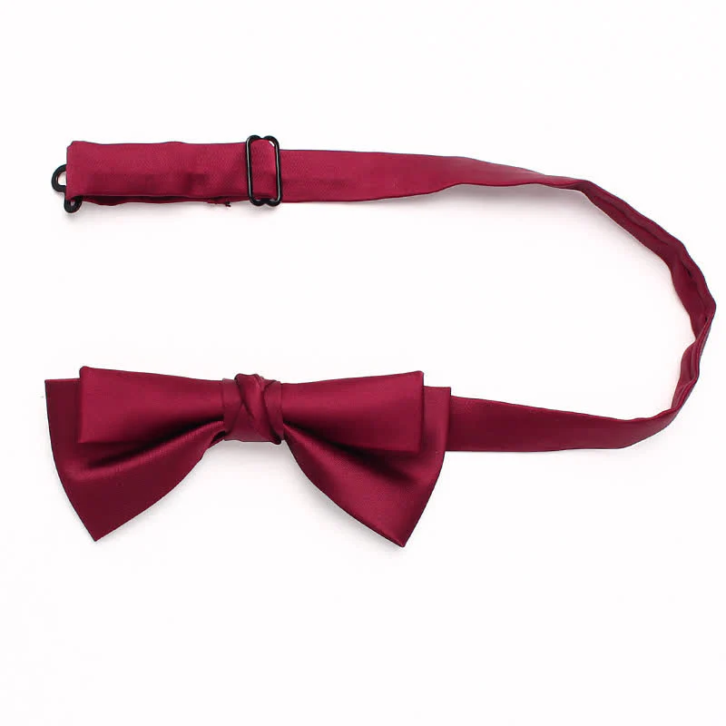 Men's Stylish Solid Color Unique Double Layered Bow Tie - Image 4