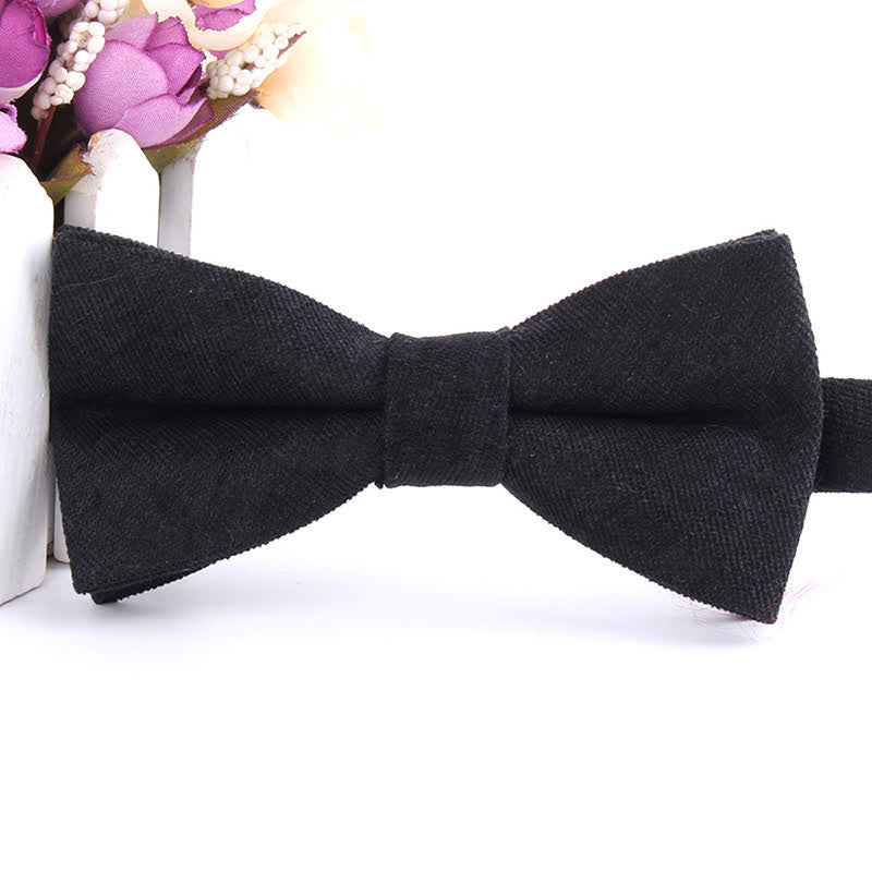Men's Suede Solid Candy Color Formal Bow Tie - Image 21