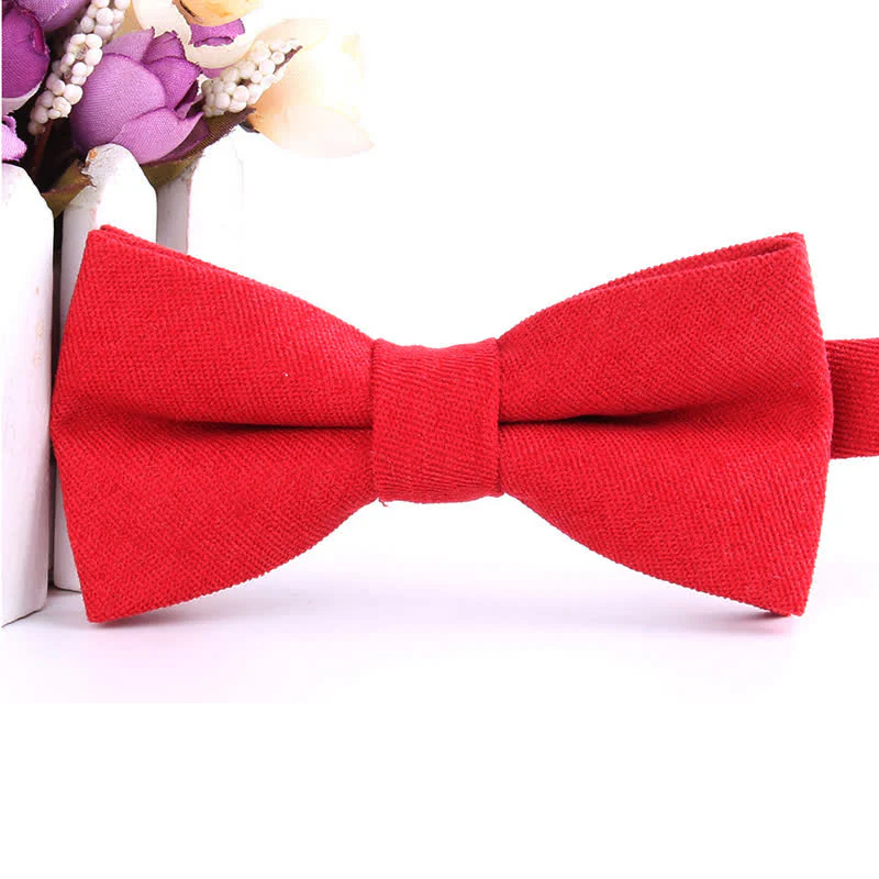 Men's Suede Solid Candy Color Formal Bow Tie - Image 24