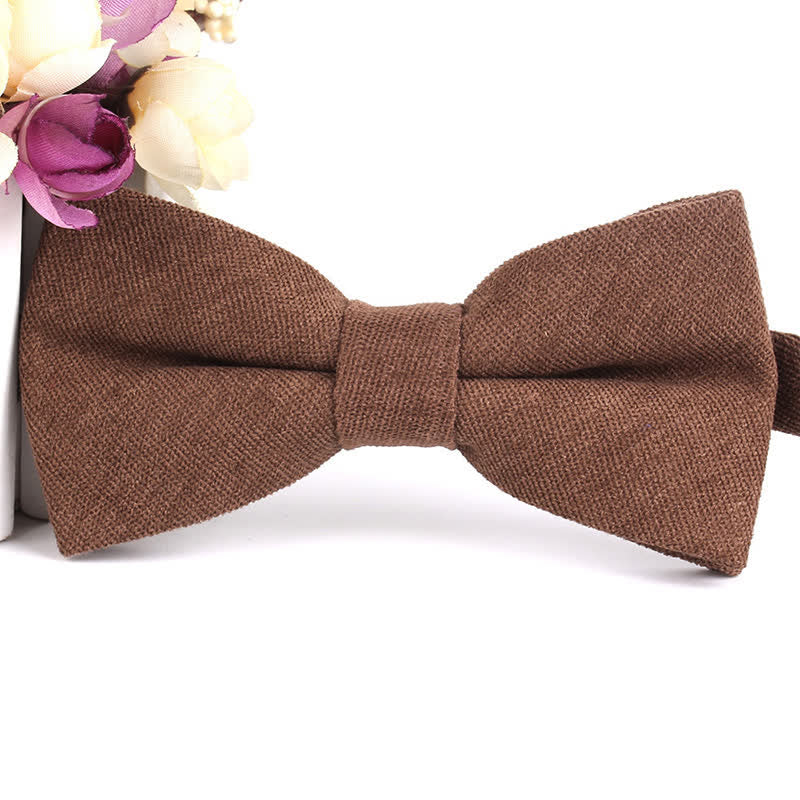 Men's Suede Solid Candy Color Formal Bow Tie - Image 28