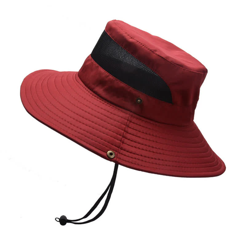 Men's Summer Sun Block Beach Travel Bucket Hat - Image 11