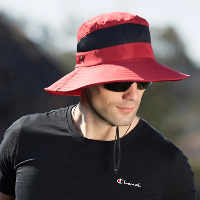Men's Summer Sun Block Beach Travel Bucket Hat - Image 12