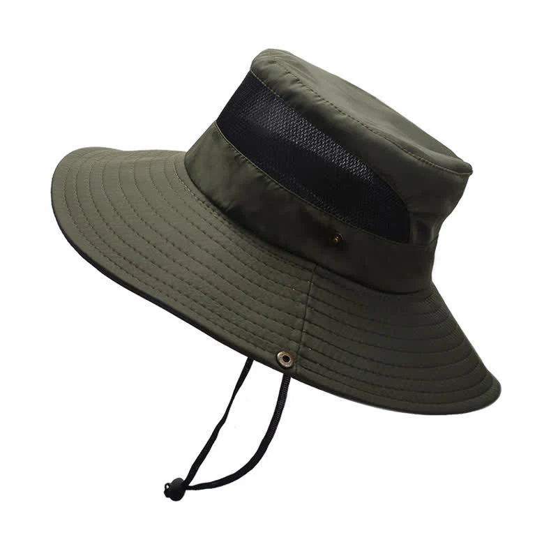 Men's Summer Sun Block Beach Travel Bucket Hat - Image 8