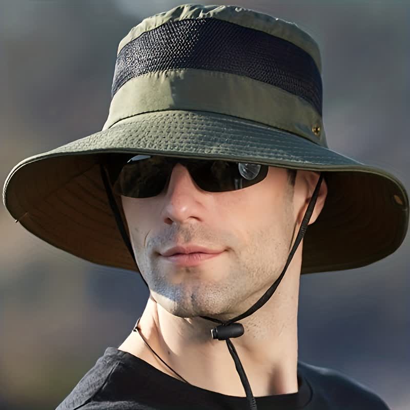 Men's Summer Sun Block Beach Travel Bucket Hat - Image 9