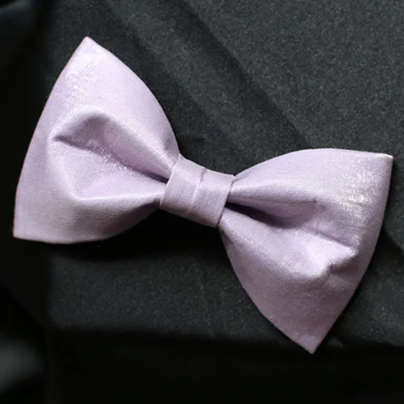 Men's Sweet Taro Violet Solid Color Bow Tie - Image 3