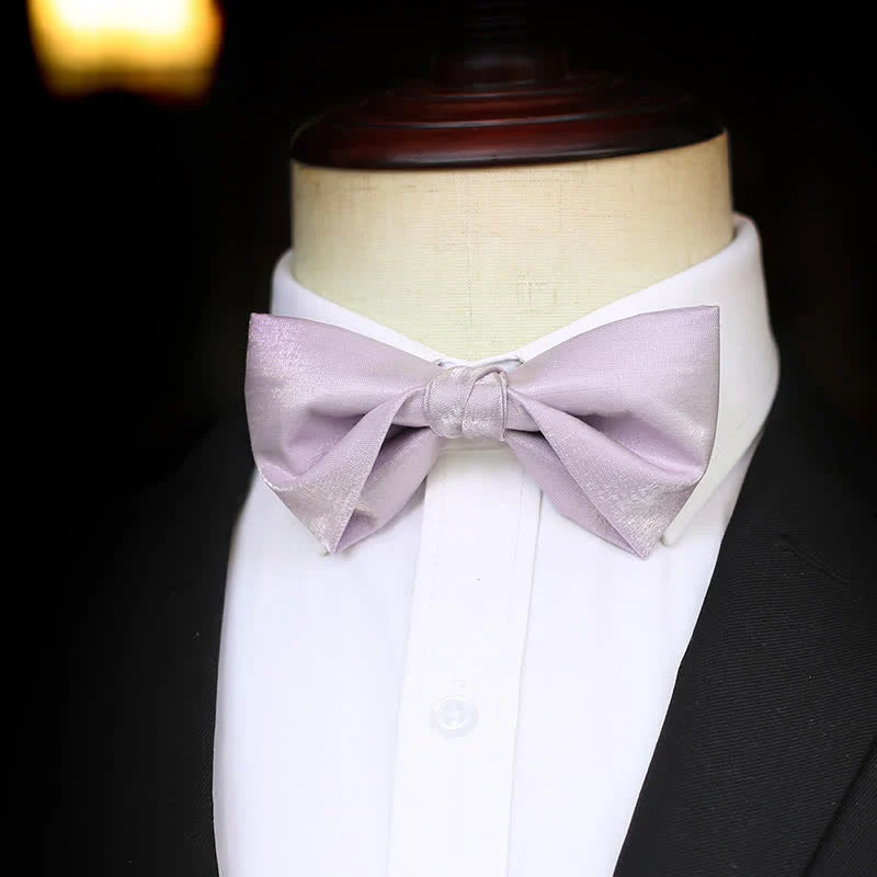 Men's Sweet Taro Violet Solid Color Bow Tie - Image 6