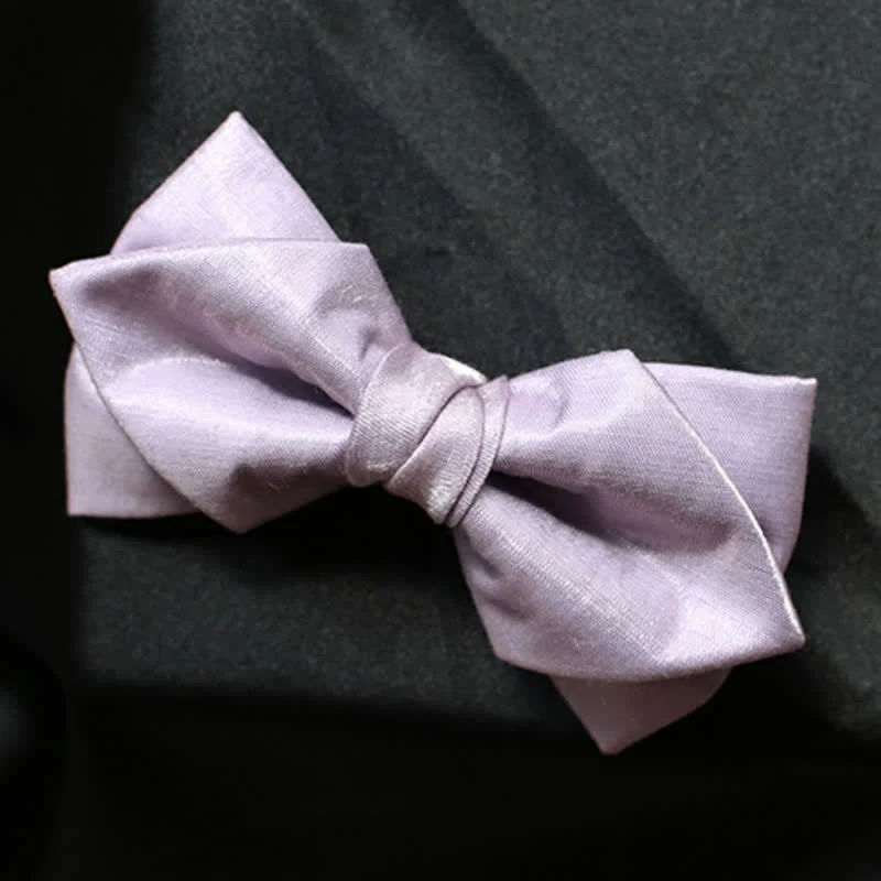 Men's Sweet Taro Violet Solid Color Bow Tie - Image 9