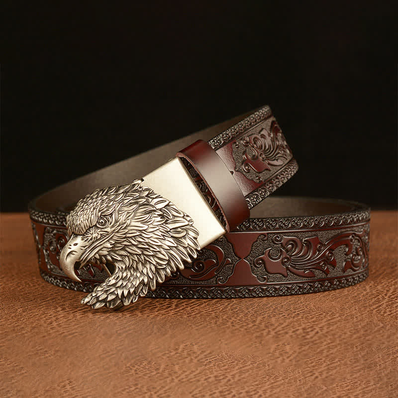 Men's Three-dimensional Eagle Head Leather Belt - Image 14