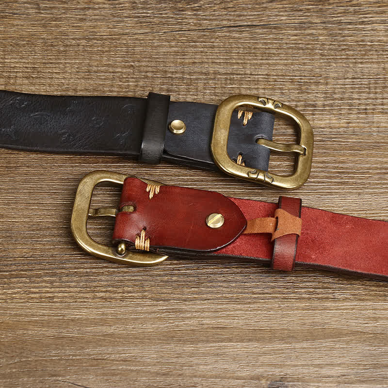 Men's Timeless Anchor Embossing Genuine Leather Belt - Image 3
