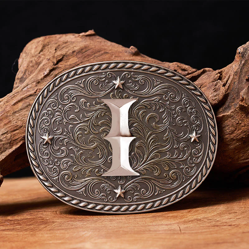 Men's Timeless DIY Initial Letter Silver Buckle Leather Belt - Image 12