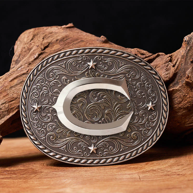 Men's Timeless DIY Initial Letter Silver Buckle Leather Belt - Image 6