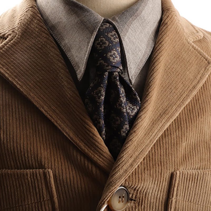Men's Tiny Geometric Flowers Textured Necktie - Image 3