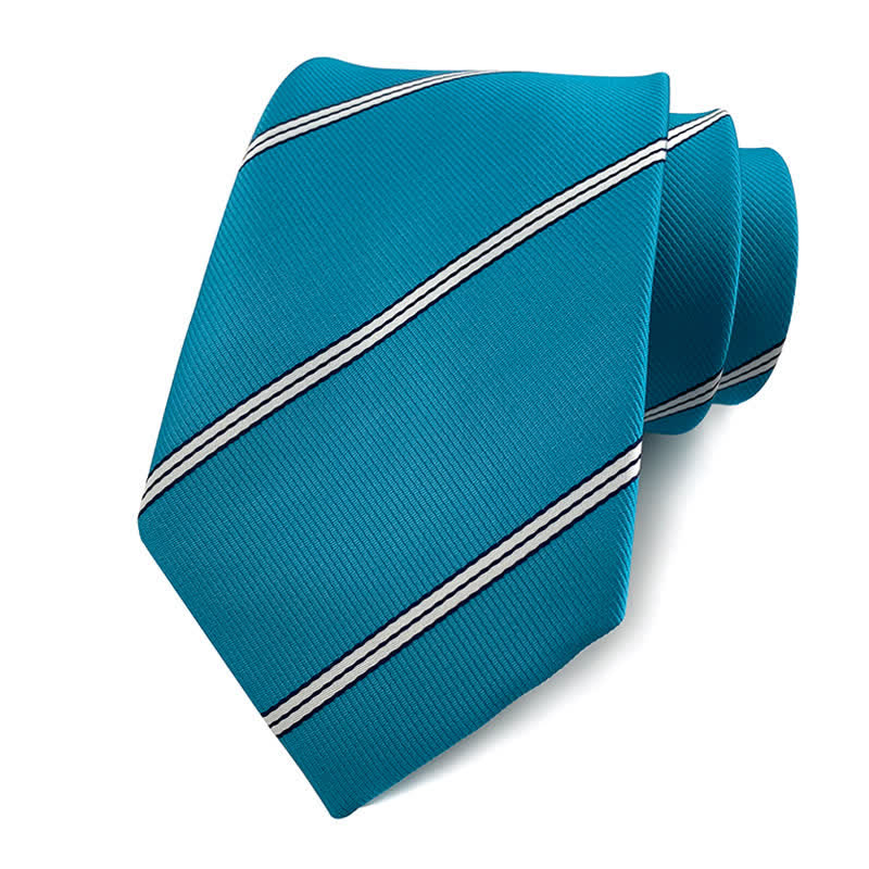 Men's Traditional Repp Striped Office Necktie - Image 10