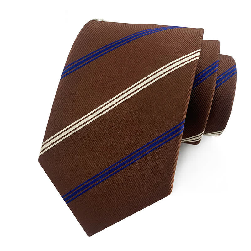 Men's Traditional Repp Striped Office Necktie - Image 11