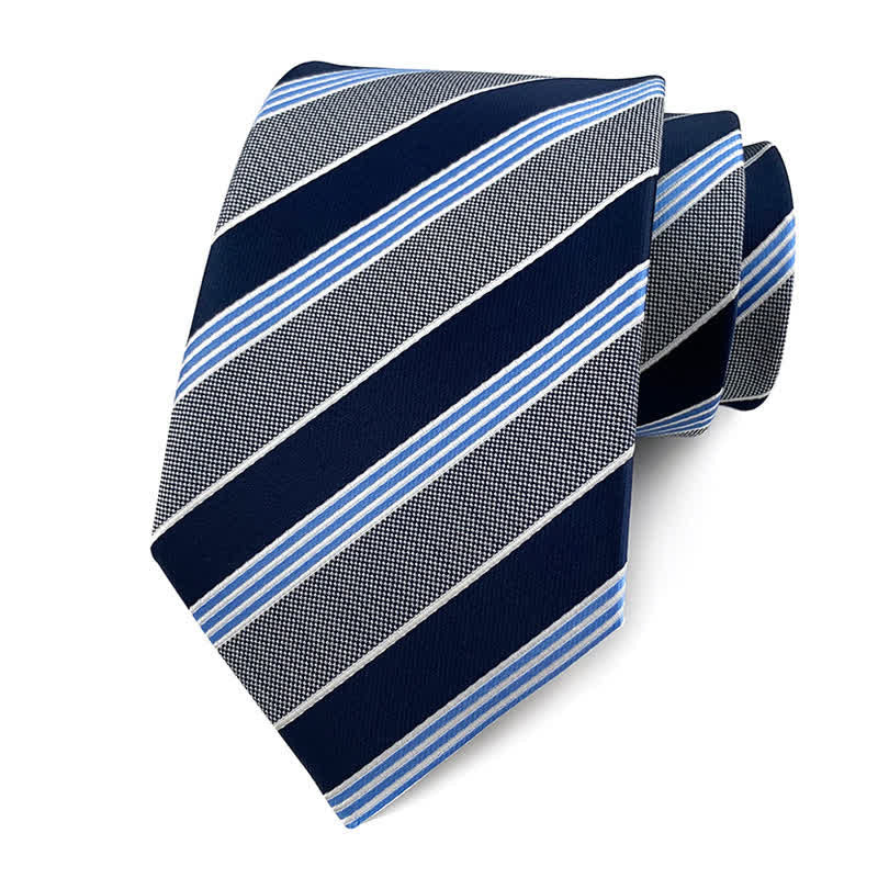Men's Traditional Repp Striped Office Necktie - Image 12