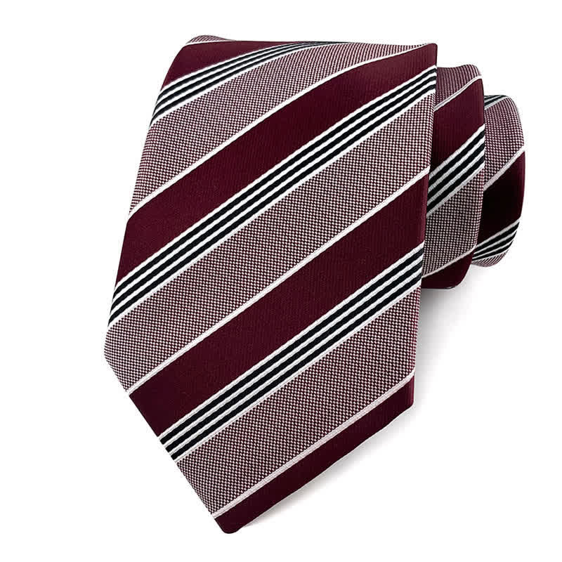 Men's Traditional Repp Striped Office Necktie - Image 13
