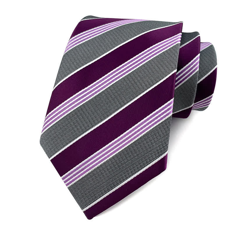 Men's Traditional Repp Striped Office Necktie - Image 15