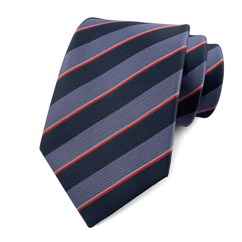 Men's Traditional Repp Striped Office Necktie - Image 17