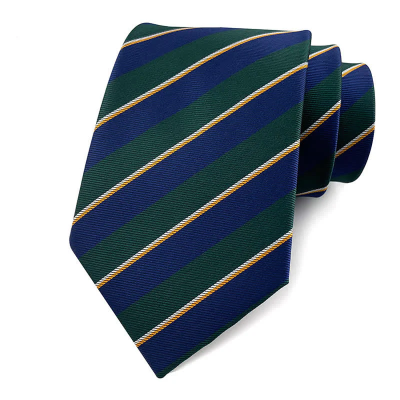 Men's Traditional Repp Striped Office Necktie - Image 18