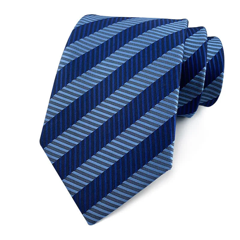 Men's Traditional Repp Striped Office Necktie - Image 19