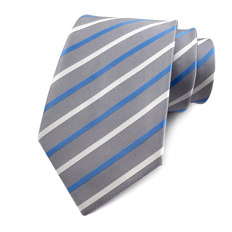 Men's Traditional Repp Striped Office Necktie - Image 20