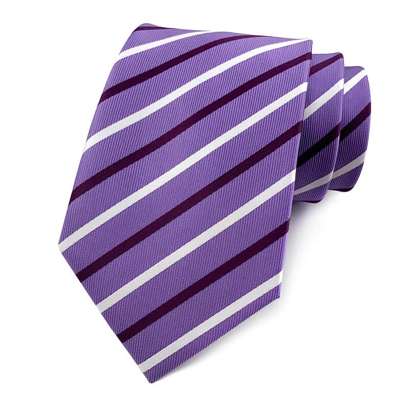 Men's Traditional Repp Striped Office Necktie - Image 21