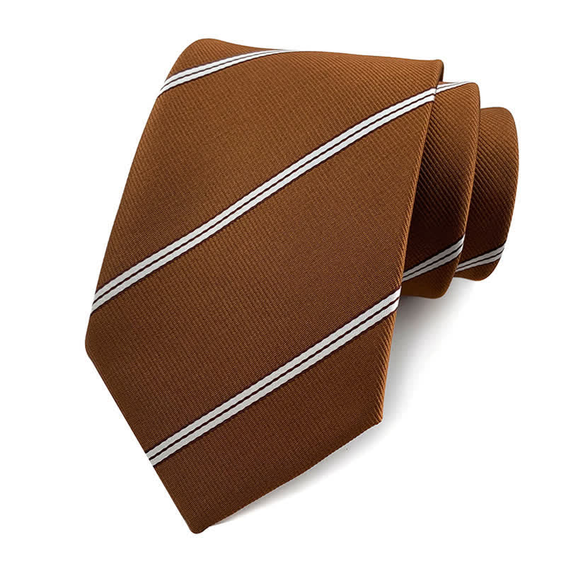 Men's Traditional Repp Striped Office Necktie - Image 3