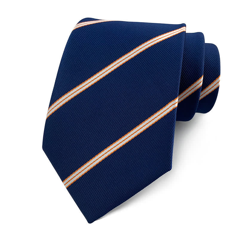 Men's Traditional Repp Striped Office Necktie - Image 4