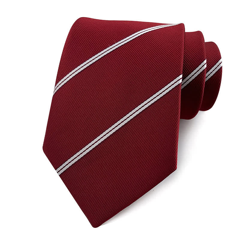 Men's Traditional Repp Striped Office Necktie - Image 6