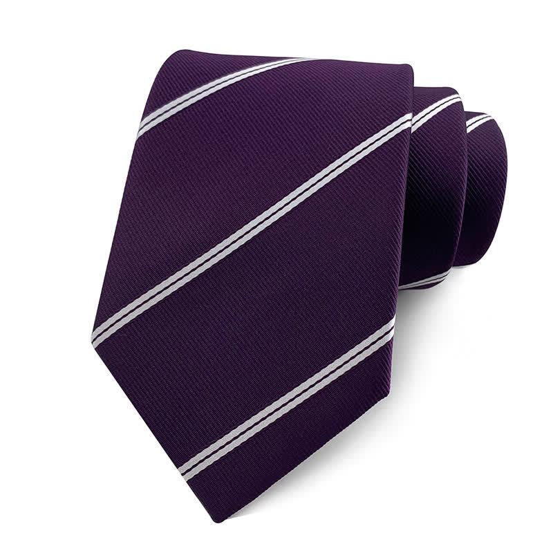 Men's Traditional Repp Striped Office Necktie - Image 7