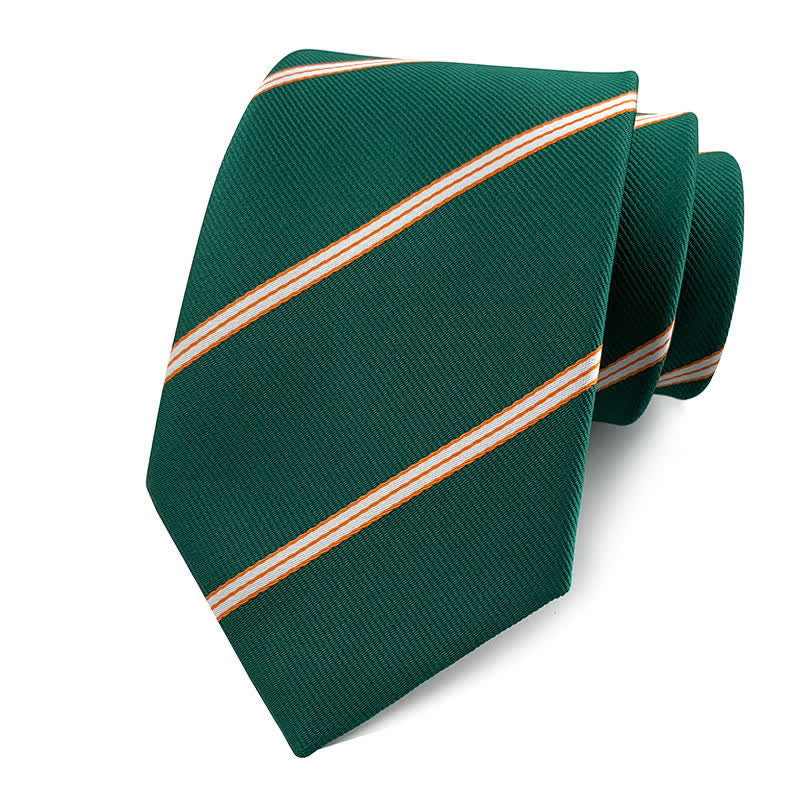 Men's Traditional Repp Striped Office Necktie - Image 8