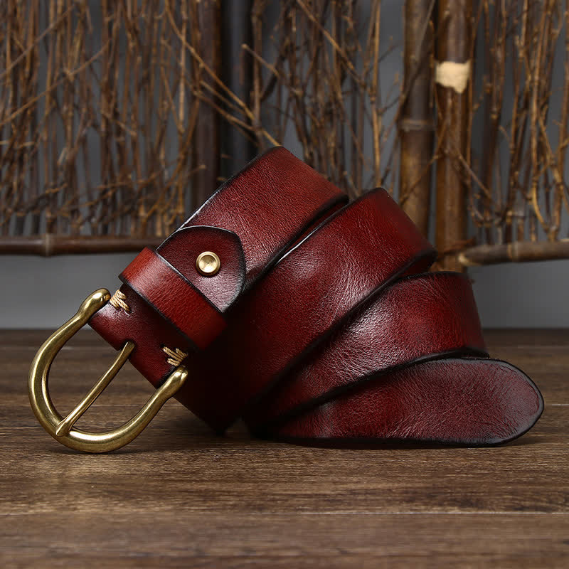 Men's Trend Worn-out Wrinkled Leather Belt - Image 13